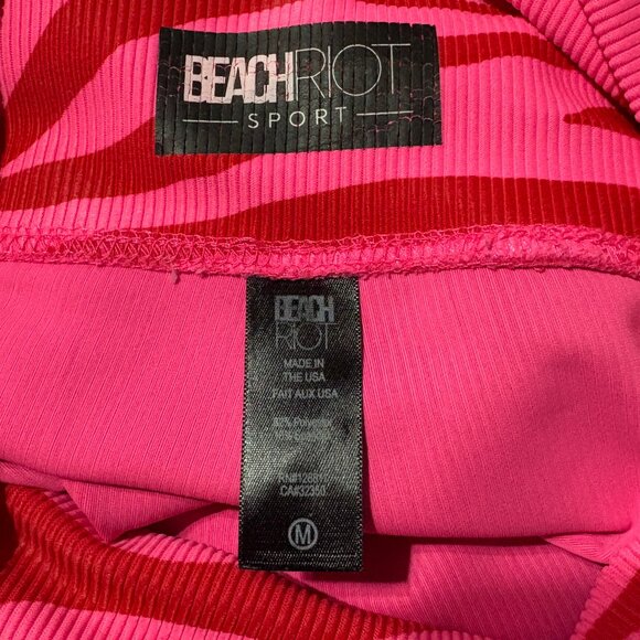 BEACH RIOT Ayla Ribbed High Rise Leggings Size Medium Pink - Picture 7 of 11